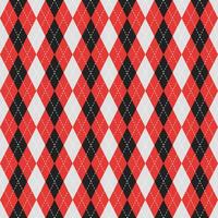 Argyle vector pattern. Argyle pattern. Red and black argyle pattern. Seamless geometric pattern for clothing, wrapping paper, backdrop, background, gift card, sweater.