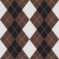 Argyle vector pattern. Argyle pattern. Brown and black argyle pattern. Seamless geometric pattern for clothing, wrapping paper, backdrop, background, gift card, sweater.