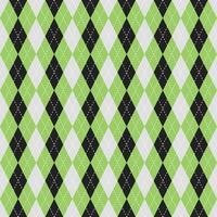 Argyle vector pattern. Argyle pattern. Light green and black argyle pattern. Seamless geometric pattern for clothing, wrapping paper, backdrop, background, gift card, sweater.