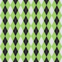 Argyle vector pattern. Argyle pattern. Light green and black argyle pattern. Seamless geometric pattern for clothing, wrapping paper, backdrop, background, gift card, sweater.