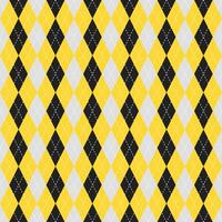 Argyle vector pattern. Argyle pattern. Yellow and black argyle pattern. Seamless geometric pattern for clothing, wrapping paper, backdrop, background, gift card, sweater.