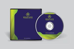 Clean and green color CD cover template vector