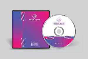 Gradient abstract CD cover template vector