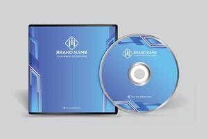 Gradient abstract CD cover template vector