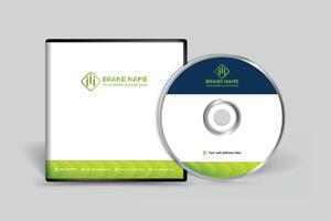 Clean and green color CD cover template vector