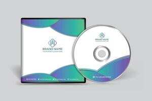 Gradient abstract CD cover template vector