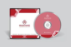 Red color CD cover design vector