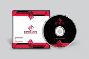 Red and black color CD cover design vector