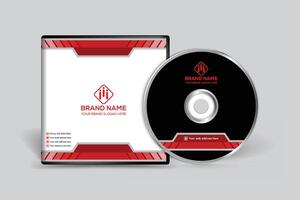 Red and black color CD cover design vector