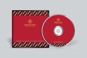 Red color CD cover design vector