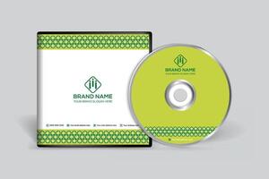 Clean and green color CD cover template vector