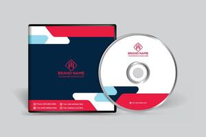 Red color CD cover design vector