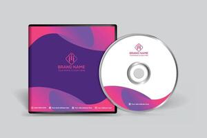 Gradient abstract CD cover template vector