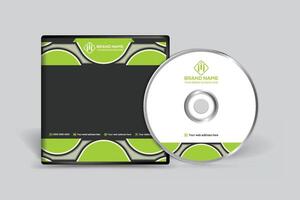 Clean and green color CD cover template vector