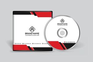 Red and black color CD cover design vector