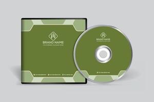 Corporate  green color CD cover design vector