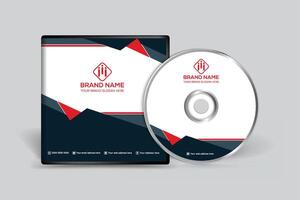 Red and black color CD cover design vector