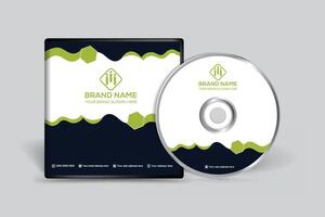 Corporate  green color CD cover design vector