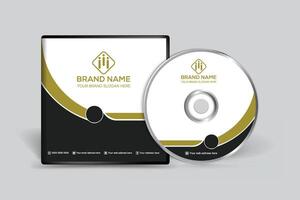 Corporate  green color CD cover design vector