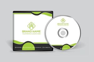 Corporate  green color CD cover design vector