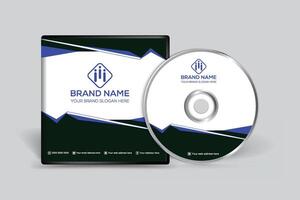 black color CD cover design vector