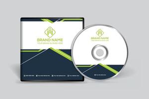 Corporate  green color CD cover design vector