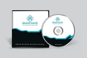 black color CD cover design vector