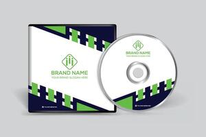 Corporate  green color CD cover design vector