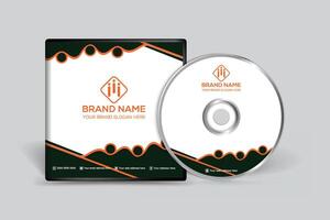 Orange shape CD cover design vector