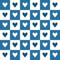 Navy blue heart pattern. Heart vector pattern. Heart pattern.  Seamless geometric pattern for clothing, wrapping paper, backdrop, background, gift card, decorating.