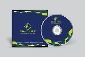 Corporate  green color CD cover design vector