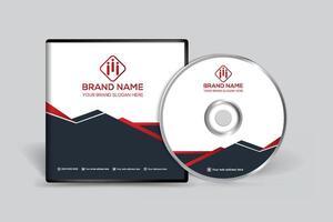 Red and black color CD cover design vector