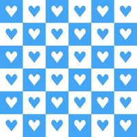Blue heart pattern. Heart vector pattern. Heart pattern.  Seamless geometric pattern for clothing, wrapping paper, backdrop, background, gift card, decorating.
