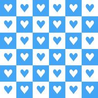 Blue heart pattern. Heart vector pattern. Heart pattern.  Seamless geometric pattern for clothing, wrapping paper, backdrop, background, gift card, decorating.