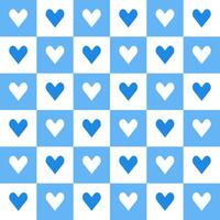 Blue heart pattern. Heart vector pattern. Heart pattern.  Seamless geometric pattern for clothing, wrapping paper, backdrop, background, gift card, decorating.