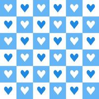 Blue heart pattern. Heart vector pattern. Heart pattern.  Seamless geometric pattern for clothing, wrapping paper, backdrop, background, gift card, decorating.