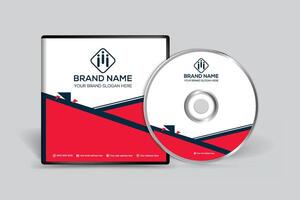 Red color CD cover design vector