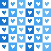 Blue heart pattern. Heart vector pattern. Heart pattern.  Seamless geometric pattern for clothing, wrapping paper, backdrop, background, gift card, decorating.