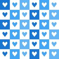 Blue heart pattern. Heart vector pattern. Heart pattern.  Seamless geometric pattern for clothing, wrapping paper, backdrop, background, gift card, decorating.