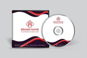 Red color CD cover design vector