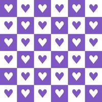 Purple heart pattern. Heart vector pattern. Heart pattern.  Seamless geometric pattern for clothing, wrapping paper, backdrop, background, gift card, decorating.