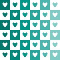 Green heart pattern. Heart vector pattern. Heart pattern.  Seamless geometric pattern for clothing, wrapping paper, backdrop, background, gift card, decorating.