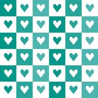 Green heart pattern. Heart vector pattern. Heart pattern.  Seamless geometric pattern for clothing, wrapping paper, backdrop, background, gift card, decorating.