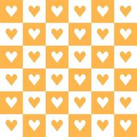 Orange heart pattern. Heart vector pattern. Heart pattern.  Seamless geometric pattern for clothing, wrapping paper, backdrop, background, gift card, decorating.