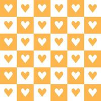 Orange heart pattern. Heart vector pattern. Heart pattern.  Seamless geometric pattern for clothing, wrapping paper, backdrop, background, gift card, decorating.