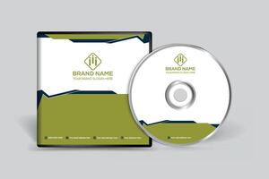 Corporate  green color CD cover design vector