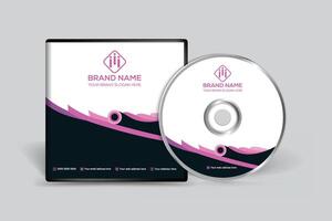 Elegant shape CD cover template vector