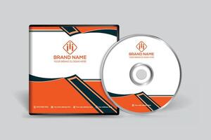 Orange elegant corporate CD cover design vector