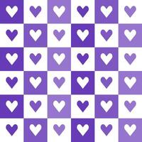 Purple heart pattern. Heart vector pattern. Heart pattern.  Seamless geometric pattern for clothing, wrapping paper, backdrop, background, gift card, decorating.