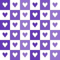 Purple heart pattern. Heart vector pattern. Heart pattern.  Seamless geometric pattern for clothing, wrapping paper, backdrop, background, gift card, decorating.